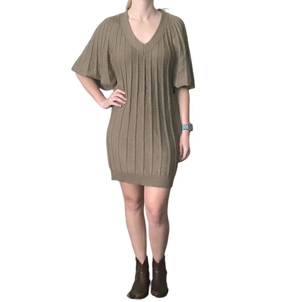 Calvin Klein flax flutter sleeve Sweater Dress